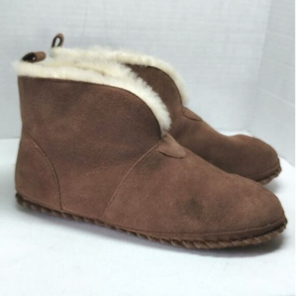 Vermont Country Store Men's 9 Sheepskin Slippers Soft Bottom Booties - Picture 4 of 8